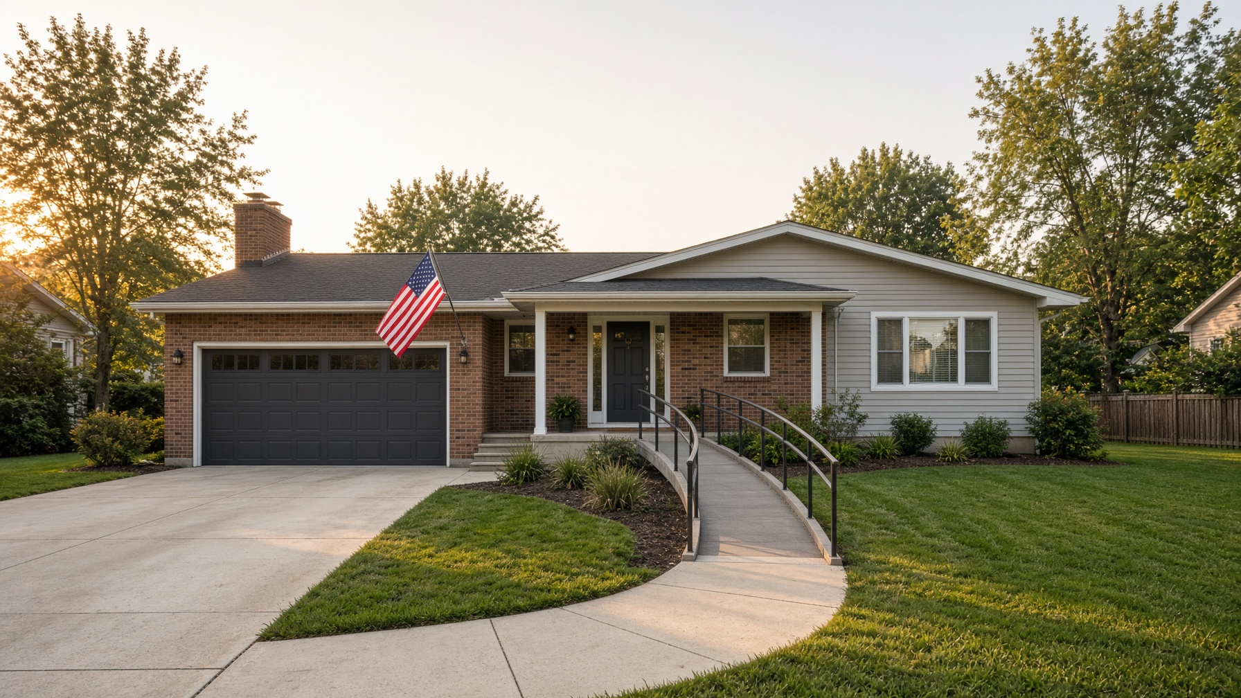 Custom accessible ranch home built for a wounded veteran