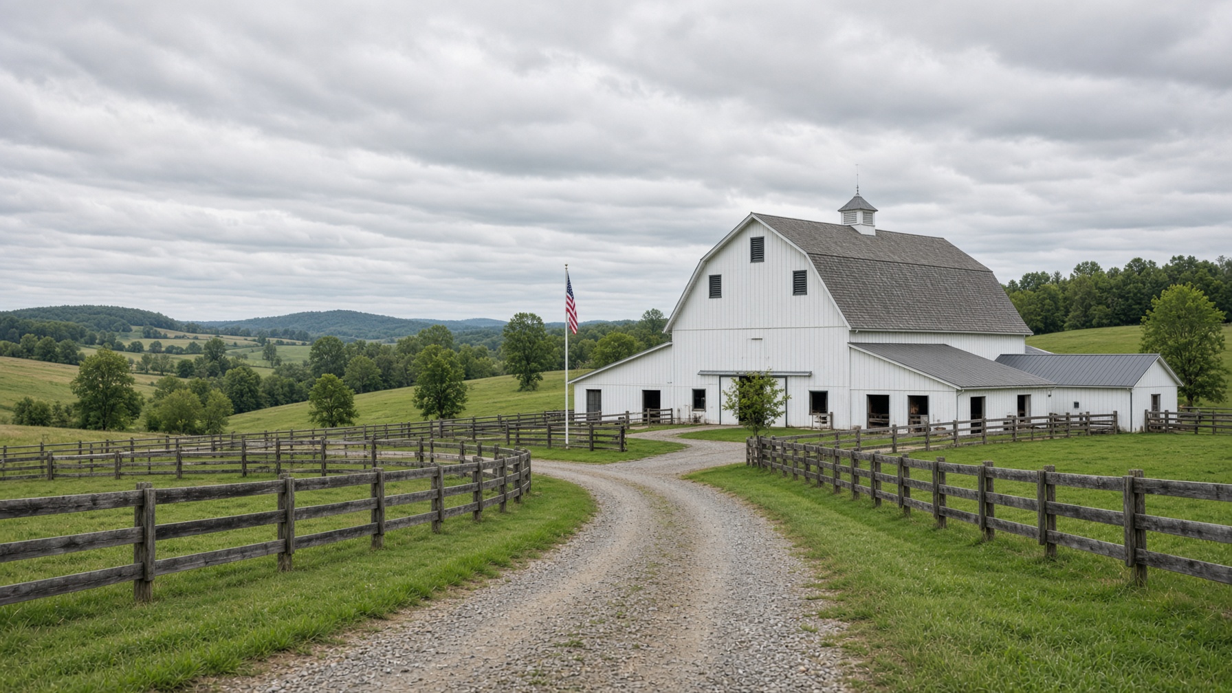 Maryland farm campus with barns and training paddocks
